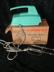 1950s blue Dormeyer electric mixer in original box. Works.