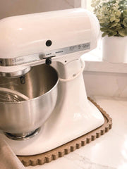 Millie KitchenAid Sliding Tray | Wood Slider for KitchenAid Classic 4.5 Quart Tilt Head | Scalloped Wood Mixer Tray | Kitchen Counter Helper