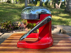 Vintage Red and Chrome Manual Juicer